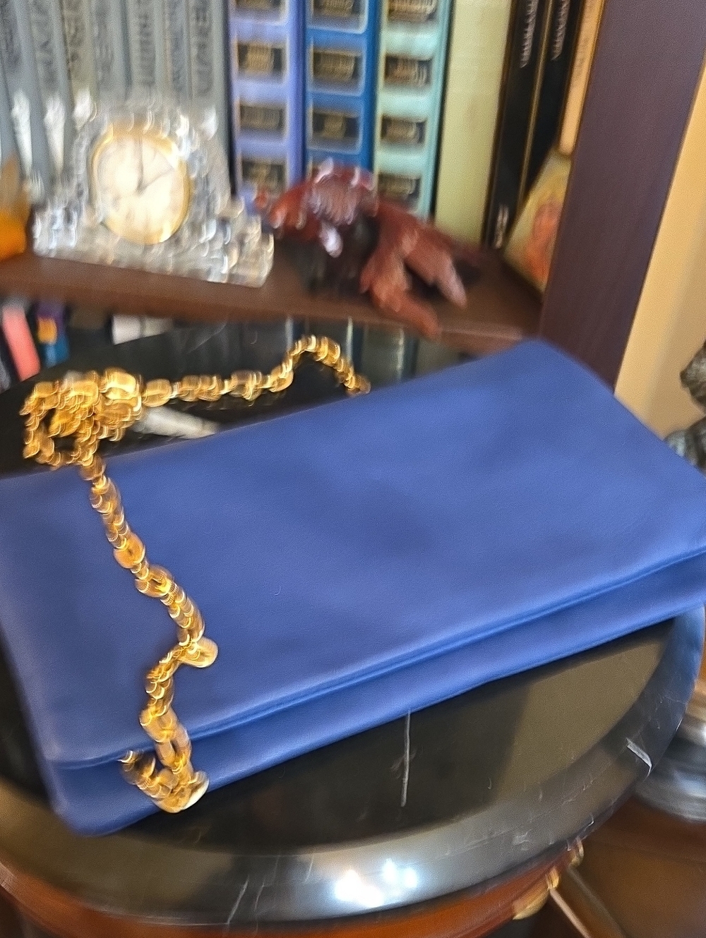 Gorgeouse Soft Blue Leather Clutch Bag